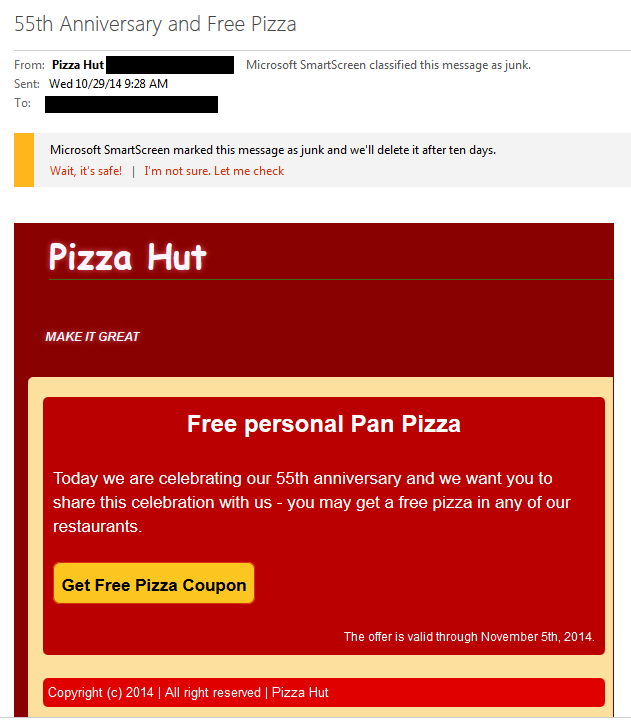 WARNING: Free pizza email scam may be circulating again – WPXI
