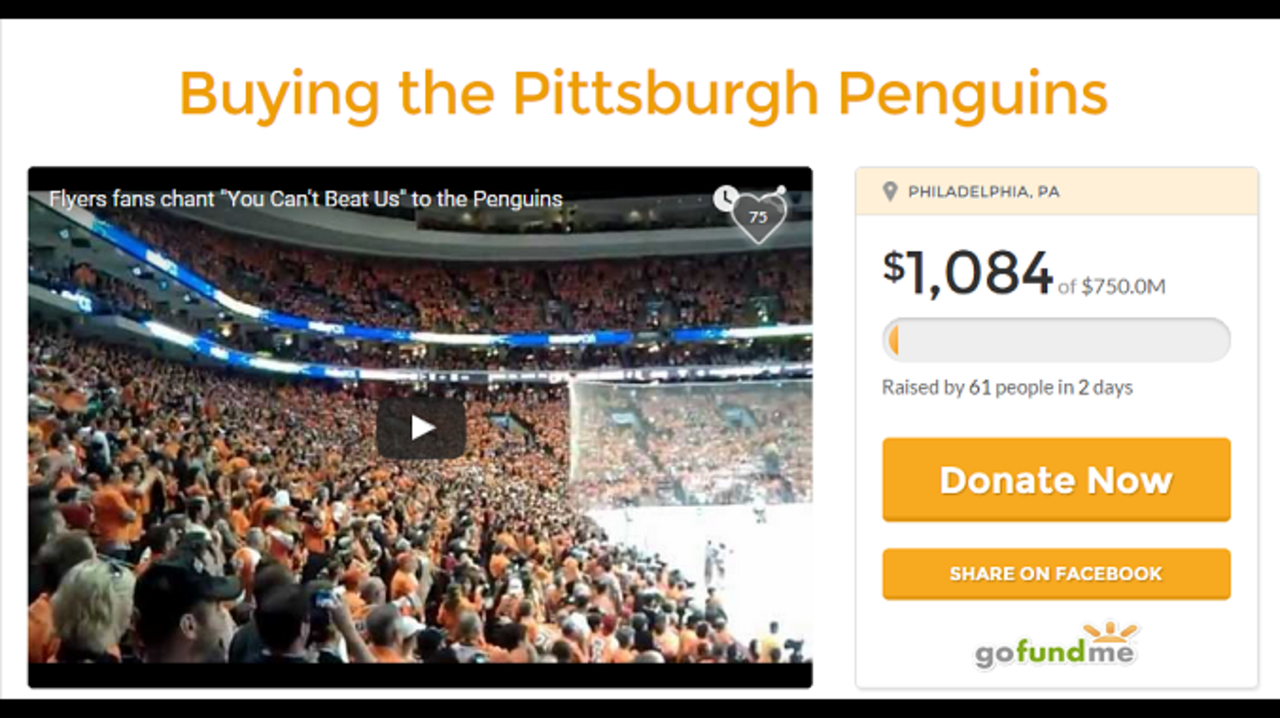 flyers fans launch gofundme page looking to buy penguins wpxi flyers fans start gofundme