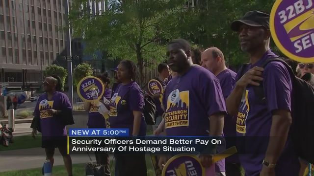 Pittsburgh security officers rally for higher wages